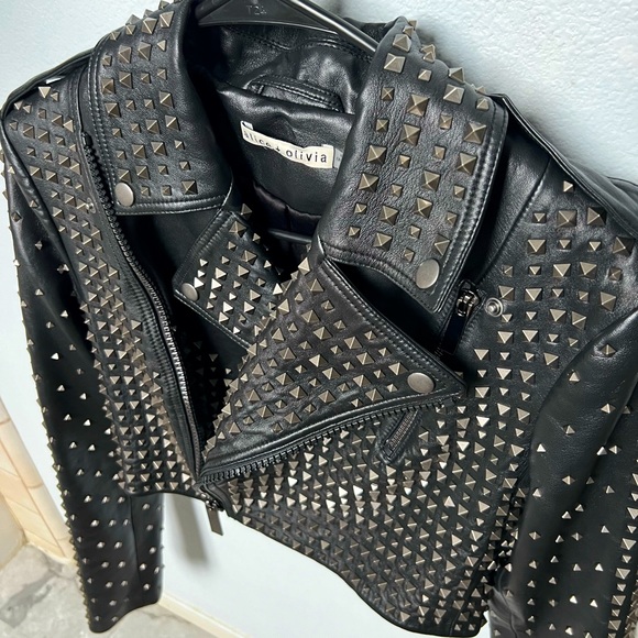Alice + Olivia Krishna moto leather jacket - Picture 4 of 12